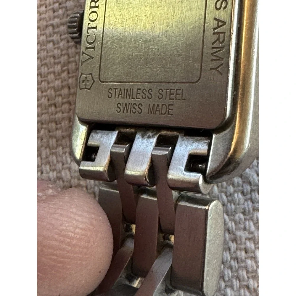 Victorinox Swiss Army Alliance 24168 Two Tone Rectangle Quartz Watch 6.75